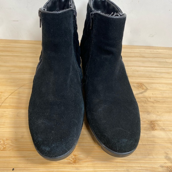 Sole sensibility flex sole black suede & leather quilted ankle boots winter warm - Picture 5 of 11